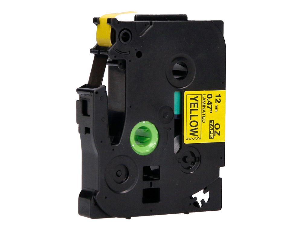 RUBAN TITREUSE Q-CONNECT TZE-631 JAUNE-NOIR 12 MM X 8 MT OZE-631