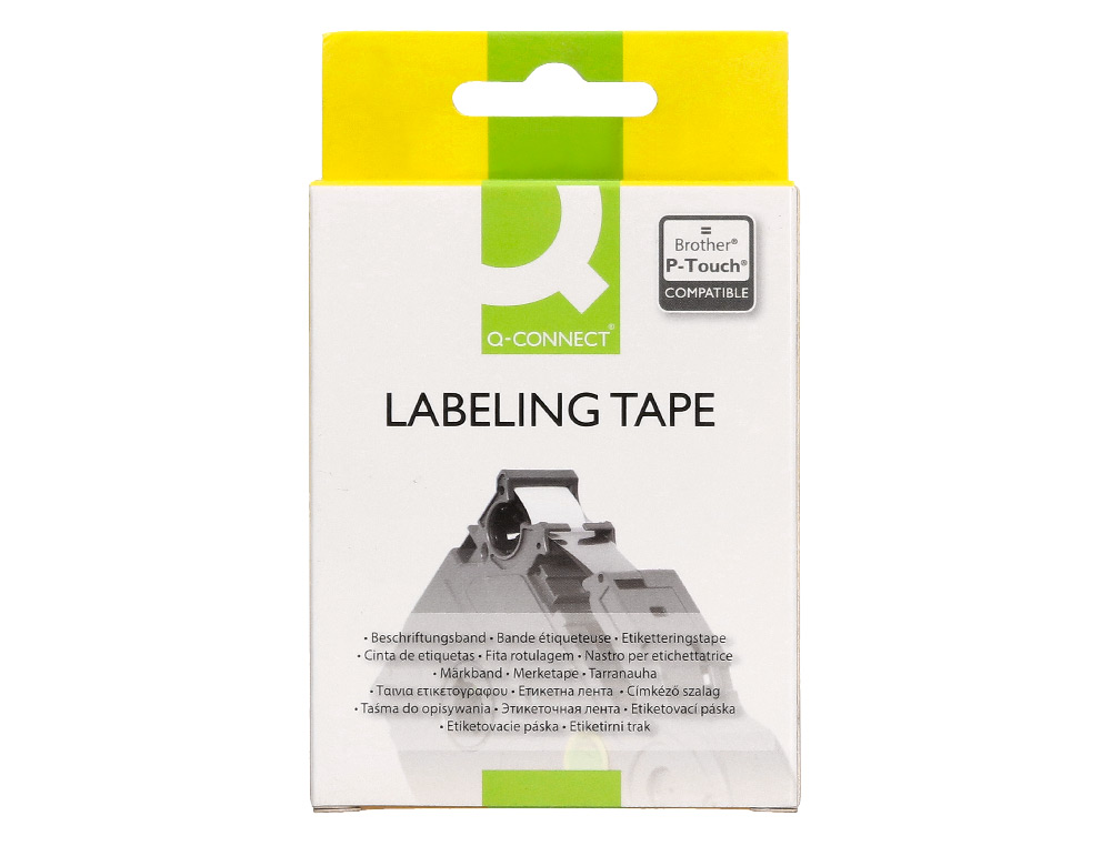 RUBAN TITREUSE Q-CONNECT TZE-631 JAUNE-NOIR 12 MM X 8 MT OZE-631