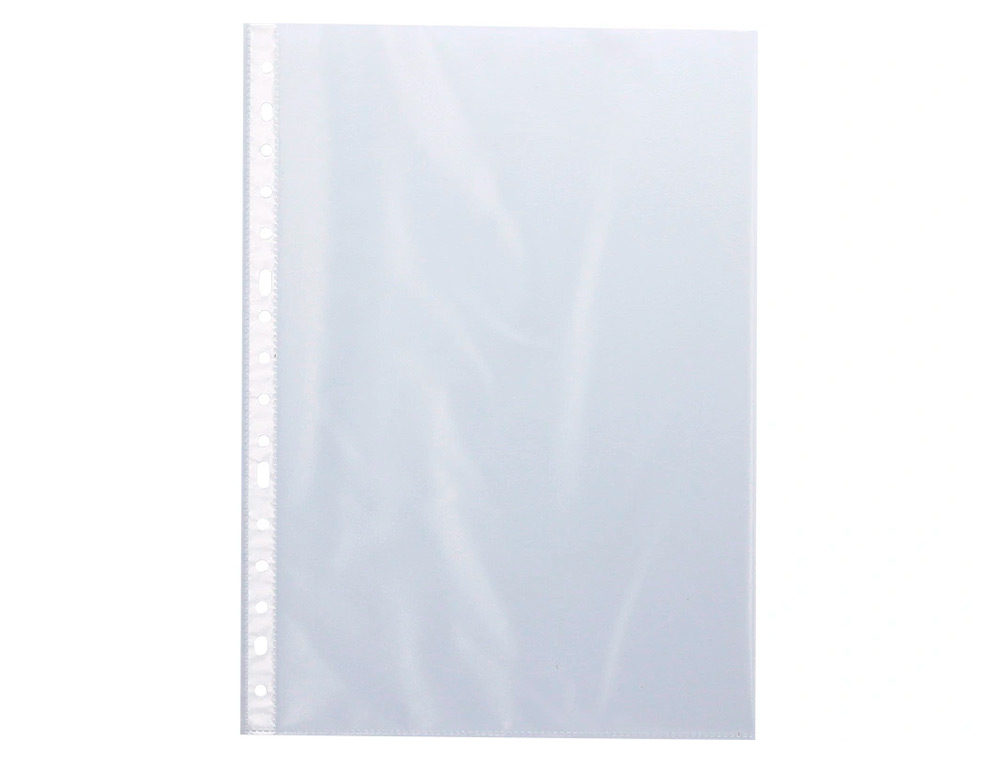 POCHETTE Q-CONNECT POLYPROPYLENE LISSE PERFOREE  DIN A4 80 MC CRISTAL BOITE    1400 UNITES