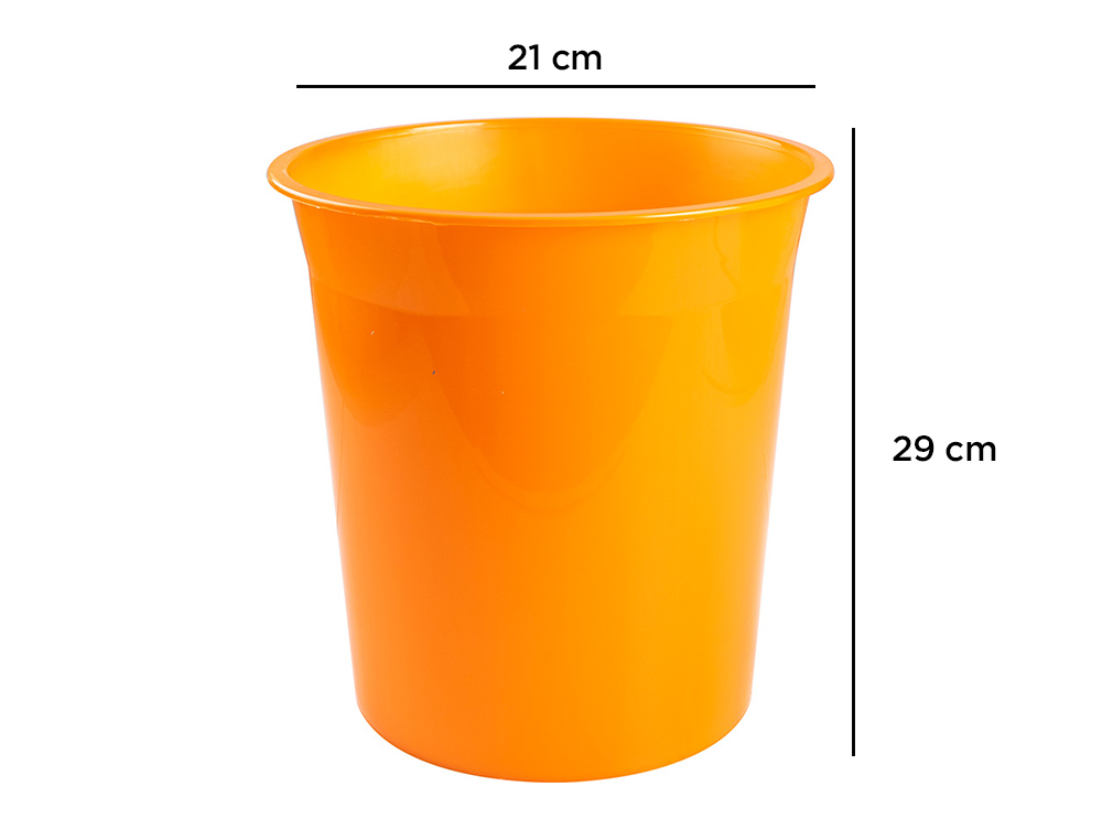 CORBEILLE PAPIER Q-CONNECT PLASTIQUE RESISTANT 13L 275X285MM COLORIS ORANGE TRANSLUCIDE