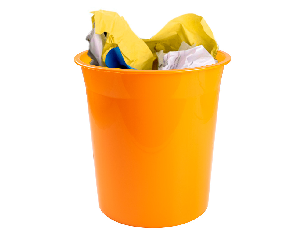 CORBEILLE PAPIER Q-CONNECT PLASTIQUE RESISTANT 13L 275X285MM COLORIS ORANGE TRANSLUCIDE