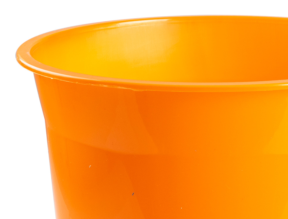 CORBEILLE PAPIER Q-CONNECT PLASTIQUE RESISTANT 13L 275X285MM COLORIS ORANGE TRANSLUCIDE