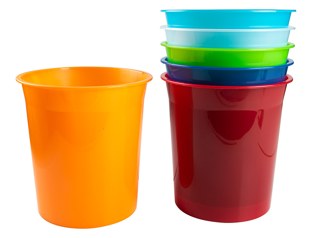 CORBEILLE PAPIER Q-CONNECT PLASTIQUE RESISTANT 13L       275X285MM COLORIS ROUGE       TRANSLUCIDE