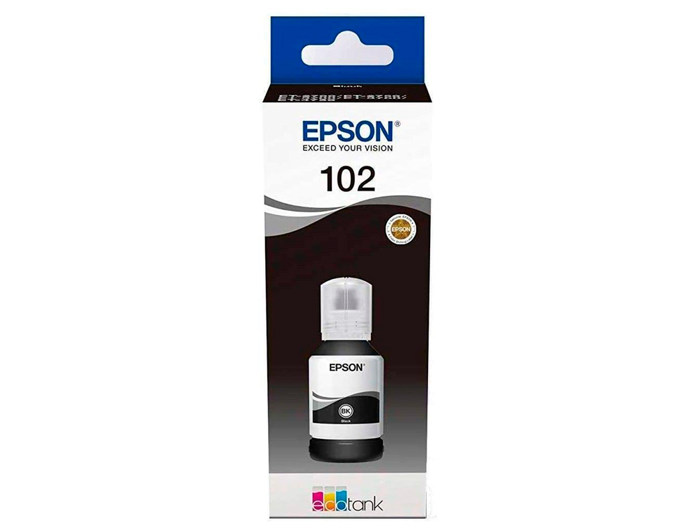 CARTOUCHE EPSON JET ENCRE ECOTANK 102 ET-2700 / 2750 /  3700 / 3750 / 4750 BOTE DE    127 ML NOIR 7500 PAGES