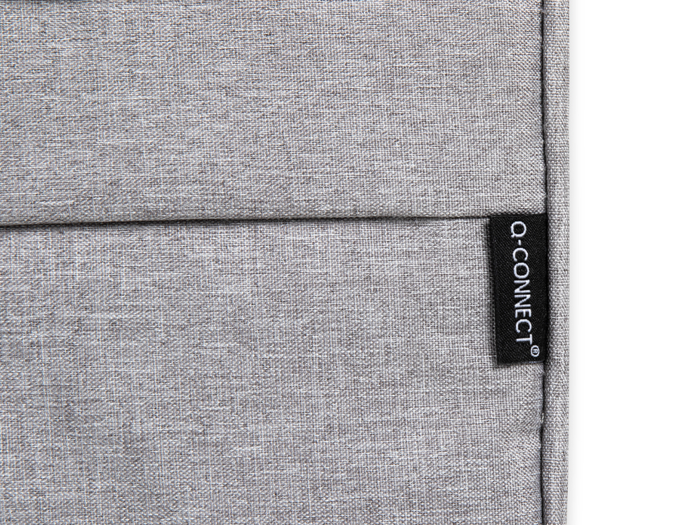SACOCHE ORDINATEUR Q-CONNECT POIGNEES AMOVIBLES FERMETURE  ECLAIR COMPARTIMENTS EXTERIEURS 39X28X2CM GRIS CLAIR