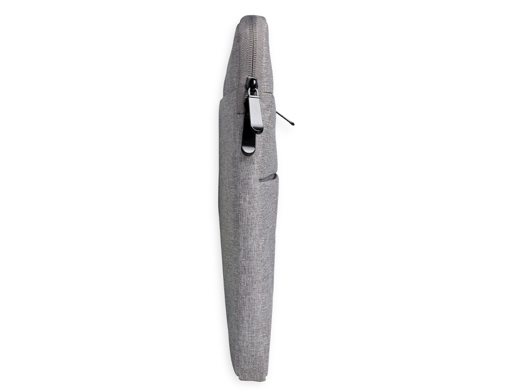 SACOCHE ORDINATEUR Q-CONNECT POIGNEES AMOVIBLES FERMETURE  ECLAIR COMPARTIMENTS EXTERIEURS 39X28X2CM GRIS CLAIR