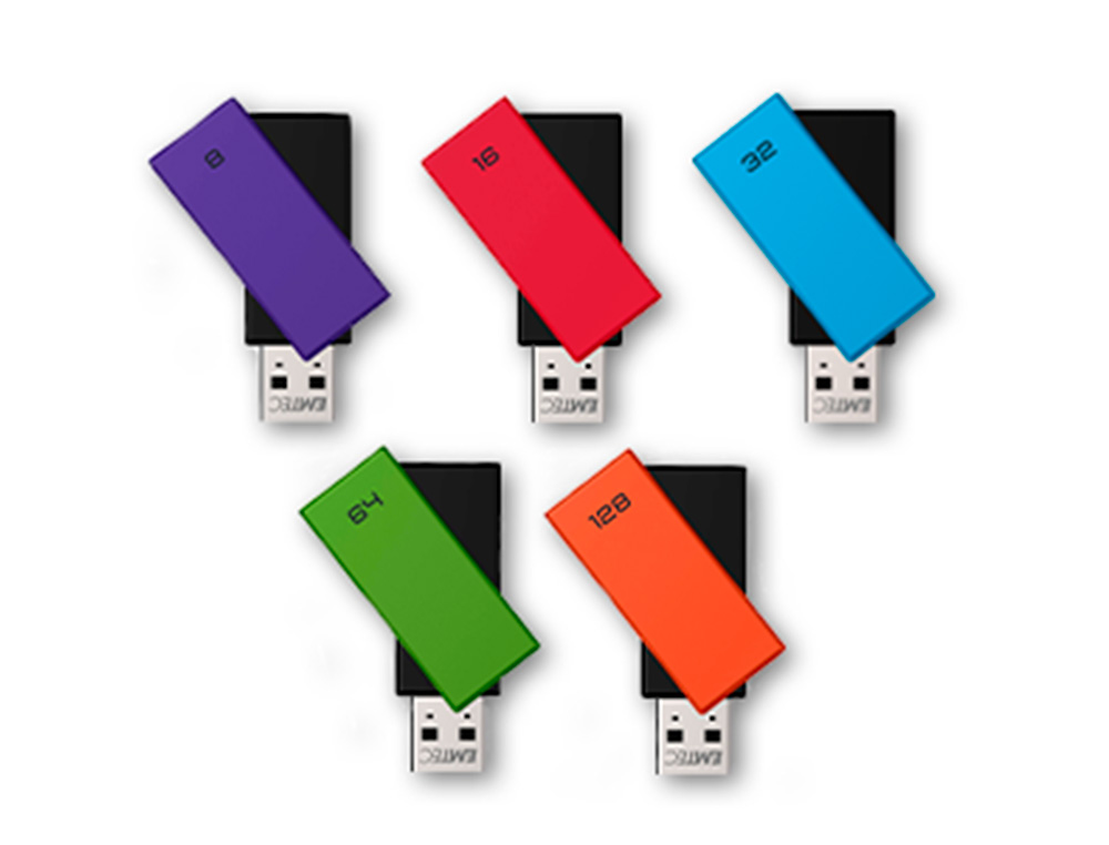 CLE USB EMTEC 2.0 C350 BRICK PIVOTANTE 128GB VITESSE       LECTURE 15MBS ECRITURE MB/S   COLORIS ORANGE