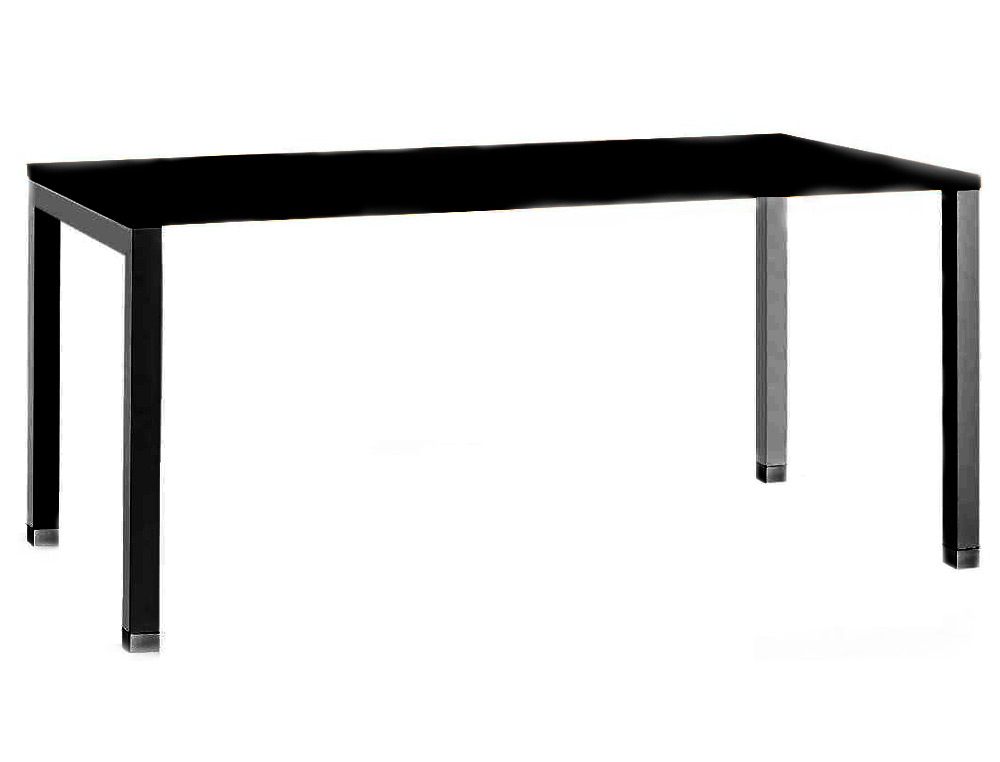 BUREAU MT INTERNATIONAL PLATEAU NOIR MELAMINE 25MM    PIETEMENT ARCHE COLORIS NOIR  120X80CM