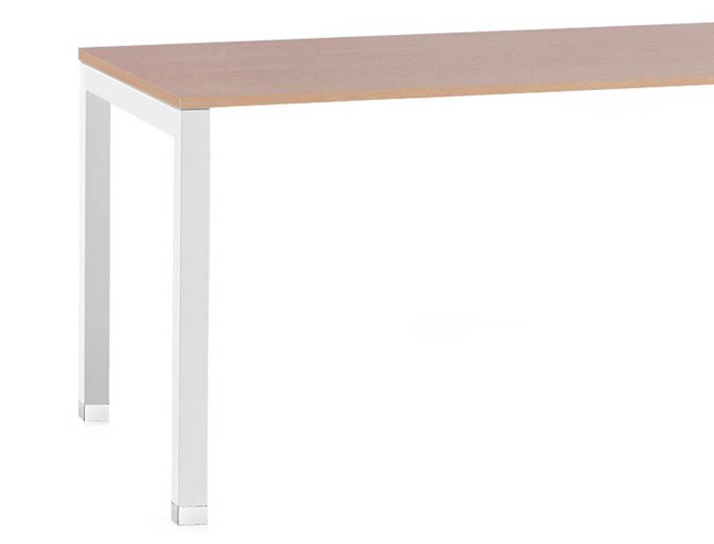 RETOUR DE BUREAU MT INTERNATIONAL PLATEAU HETRE MELAMIN 25MM PIETEMENT ARCHE COLORIS BLANC 80X60CM