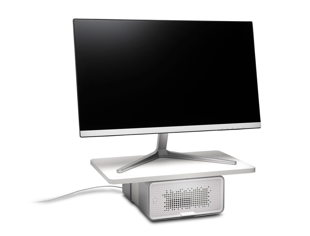 SUPPORT ECRAN KENSINGTON FRESHVIEW AVEC PURIFICATEUR D AIR SILENCIEUX BASE ACIER     ERGONOMIQUE CHARGE MAXIMALE