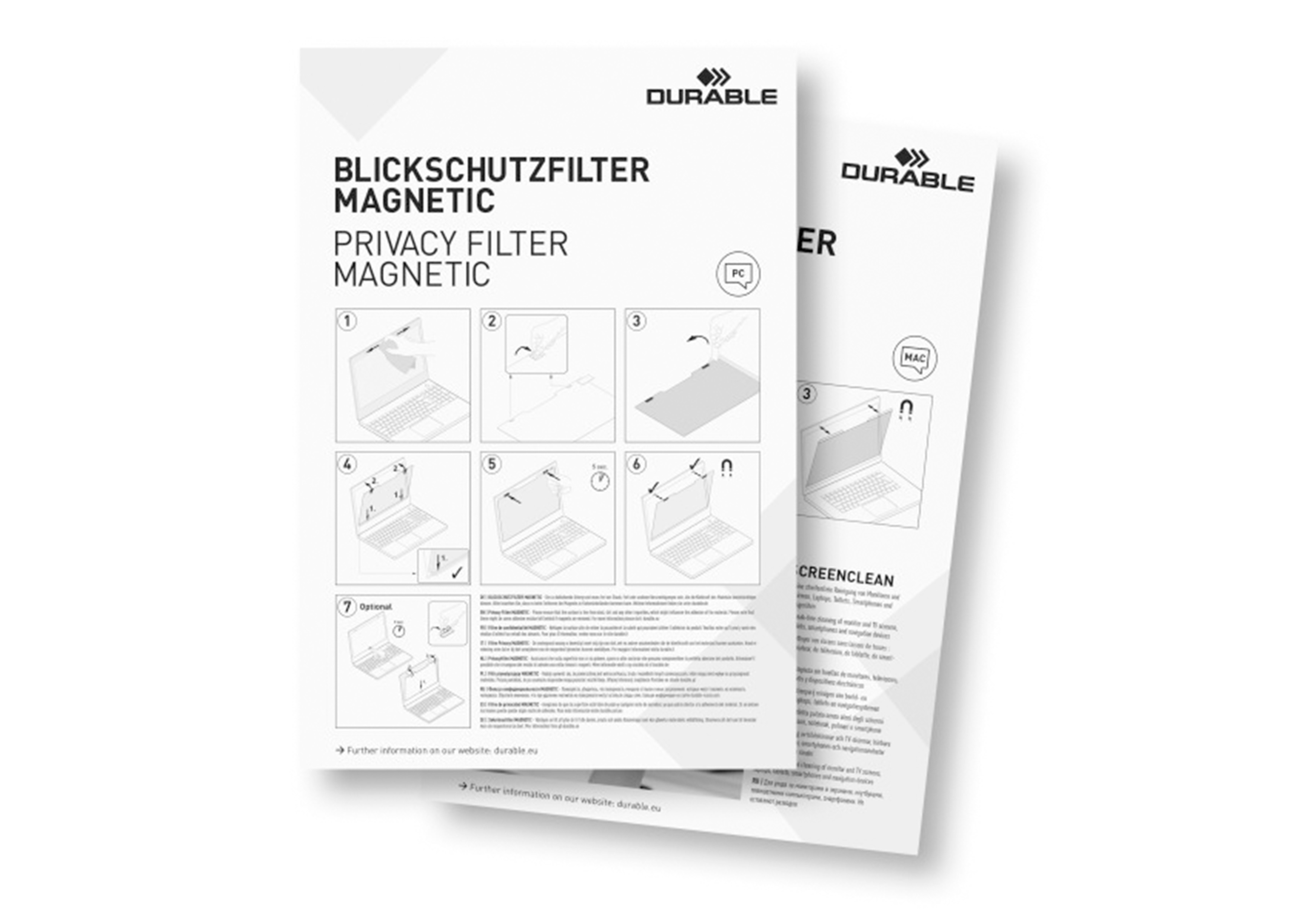 FILTRE CONFIDENTIALITE MAGNETIQUE DURABLE 14'' VISION CLAIRE FACE A L ECRAN OBSCURE SUR LES COTES