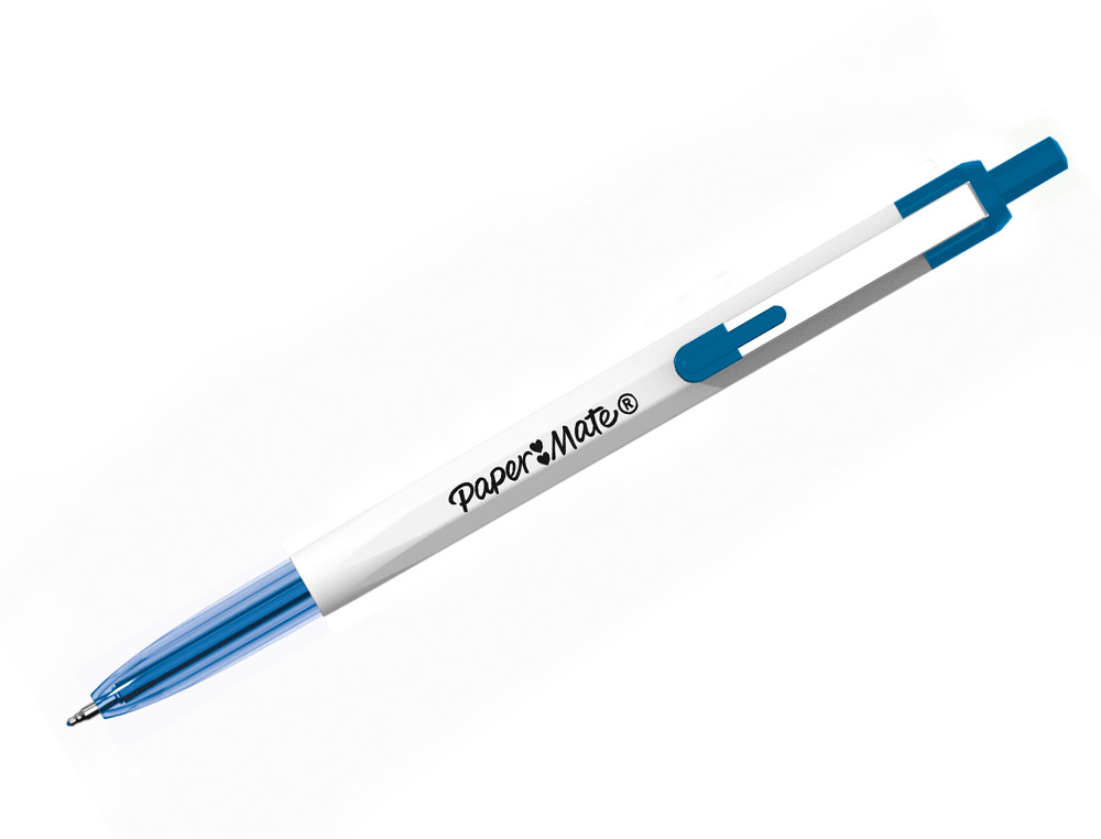 STYLO-BILLE PAPER MATE 046 RT RETRACTABLE POINTE MOYENNE 0,7MM SACHET 3 UNITES ASSORTIES NOIR BLEU ROUGE