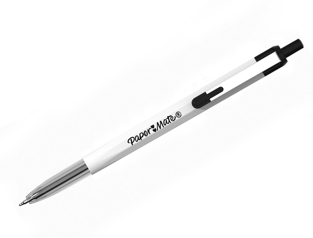 STYLO-BILLE PAPER MATE 046 RT RETRACTABLE POINTE MOYENNE 0,7MM SACHET 3 UNITES ASSORTIES NOIR BLEU ROUGE