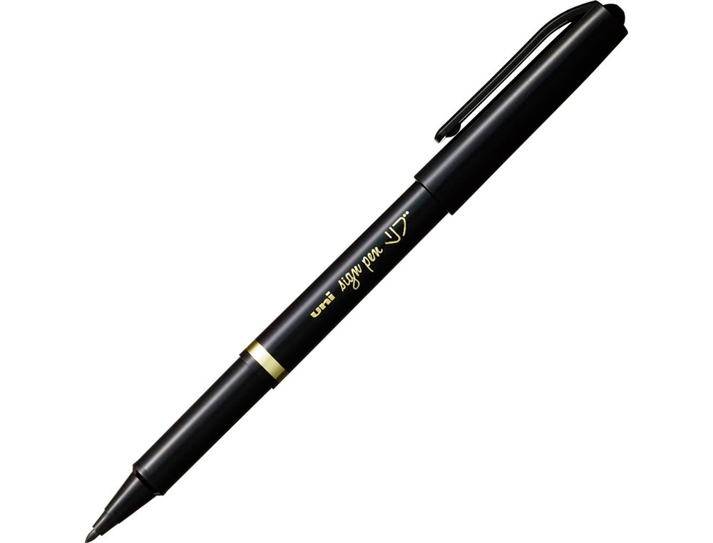 FEUTRE UNIBALL SIGN PEN ENCRE SUPER INK COUVRANTE POINTE    FEUTRE NYLON OGIVE LARGEUR    TRACE 1MM COLORIS NOIR