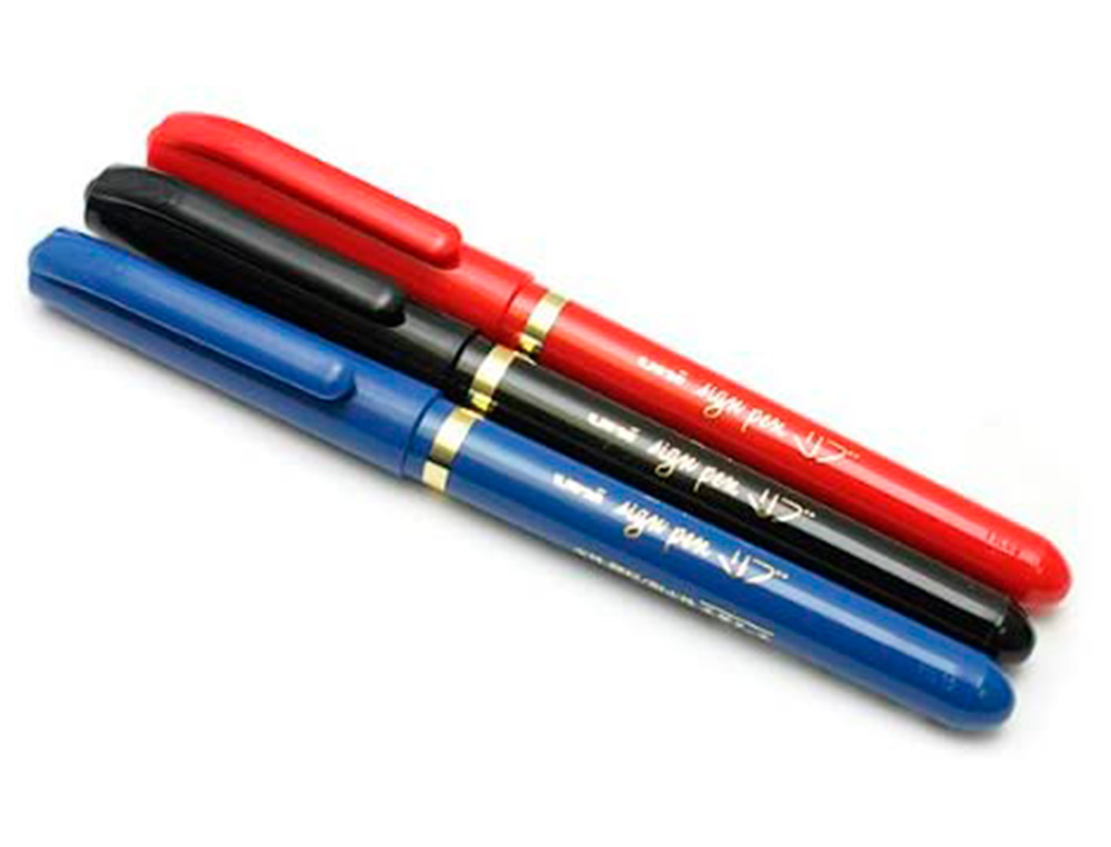 FEUTRE UNIBALL SIGN PEN ENCRE SUPER INK COUVRANTE POINTE    FEUTRE NYLON OGIVE LARGEUR    TRACE 1MM COLORIS NOIR