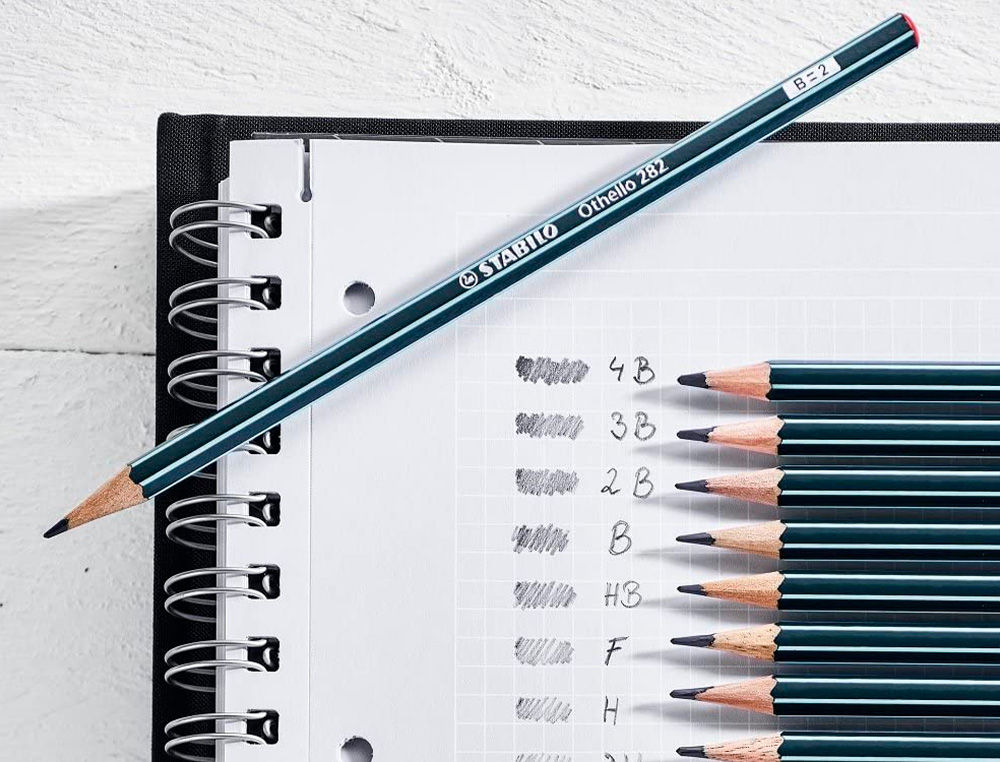 CRAYON GRAPHITE STABILO OTHELLO ARTY HEXAGONAL MINE   DURE ET TENDRE ETUI CARTON 6  UNITES ASSORTIES
