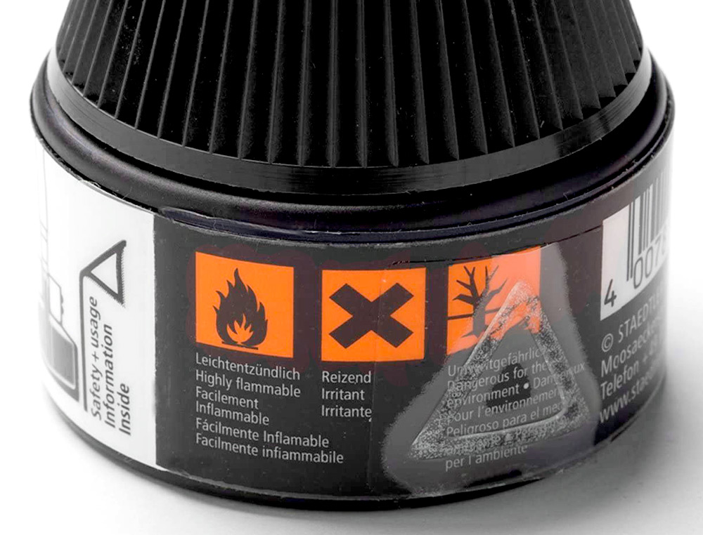 RECHARGE FEUTRE PERMANENT STAEDTLER LUMOCOLOR 487 17 POUR FEUTRES 313/314/317/318 FLACON 15ML COLORIS NOIR