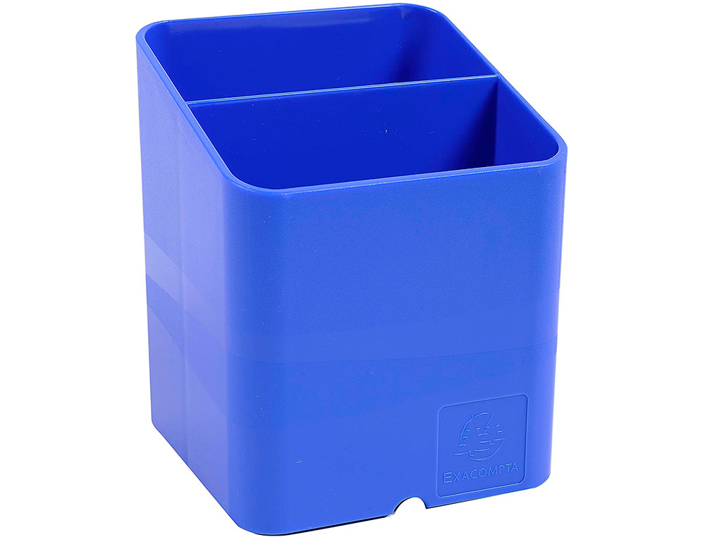POT A CRAYONS EXACOMPTA PEN-CUBE IDERAMA 2 COMPARTIMENTS PASSE-CABLE 74X74X93MM COLORIS BLEU GLACE