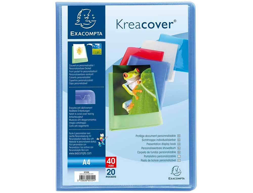 PROTEGE-DOCUMENTS EXACOMPTA KREACOVER CHROMALINE          POLYPROPYLENE SEMI-RIGIDE     24X32CM 40 VUES COLORIS