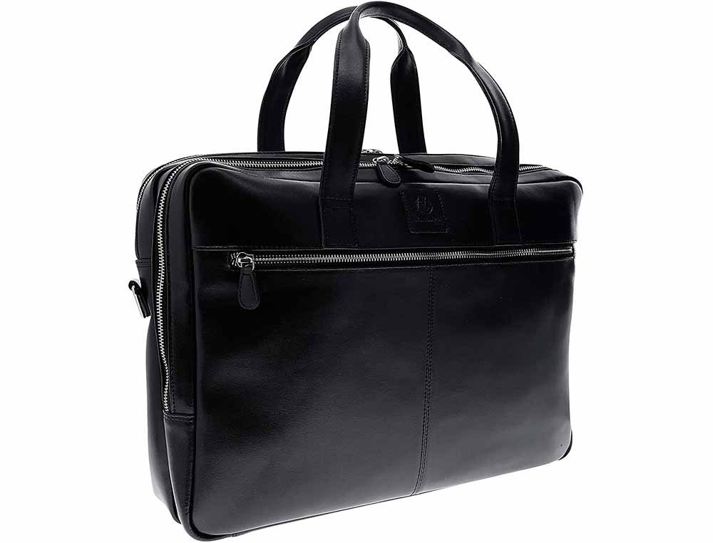 SACOCHE DOUBLE EXACOMPTA EXACTIVE ORDINATEUR PORTABLE TABLETTE CUIR POCHES RANGEMENT 41X30X19,5CM