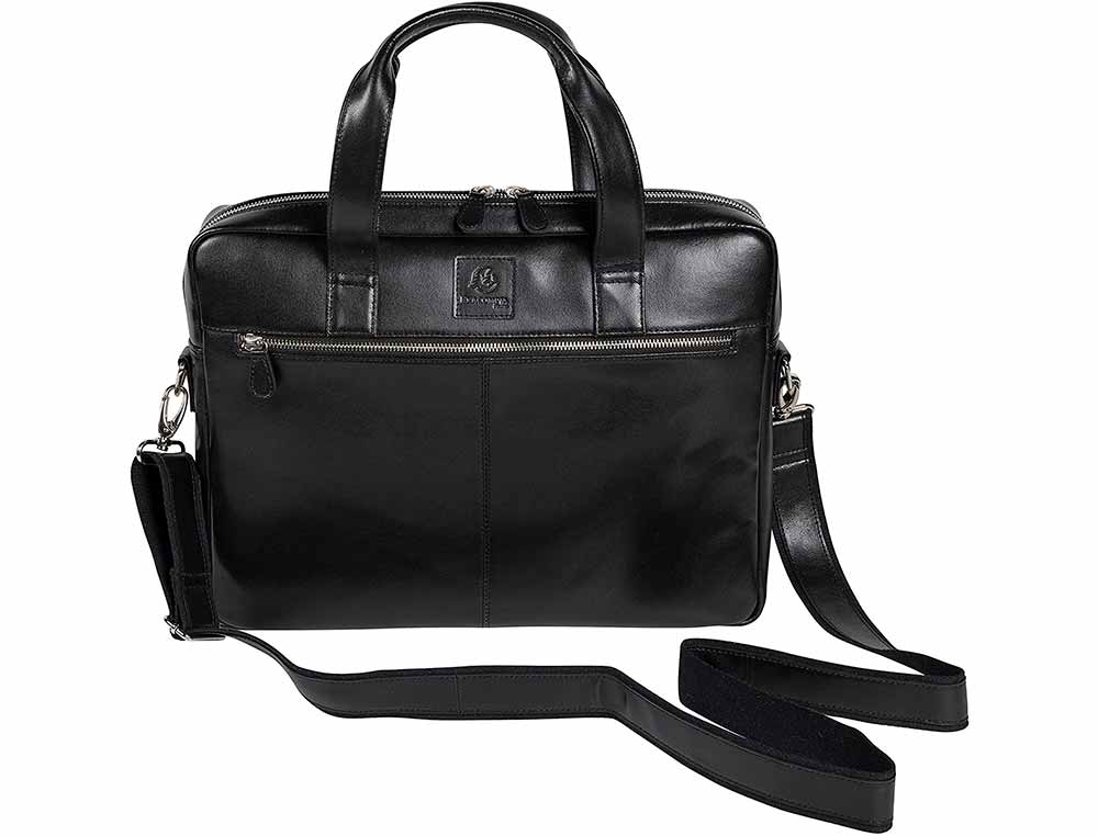 SACOCHE DOUBLE EXACOMPTA EXACTIVE ORDINATEUR PORTABLE TABLETTE CUIR POCHES RANGEMENT 41X30X19,5CM