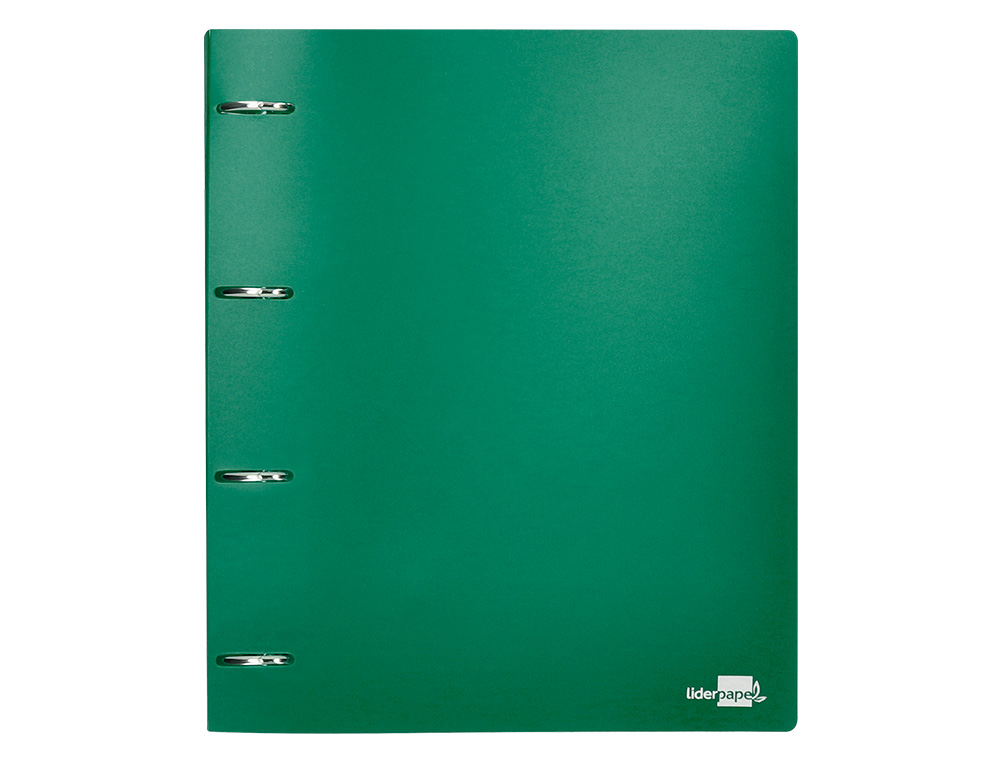 CLASSEUR LIDERPAPEL 4 ANNEAUX 40MM A4 POLYPROPYLENE DOS     55MM PORTE-CARTES DE VISITE   COLORIS VERT TRANSLUCIDE