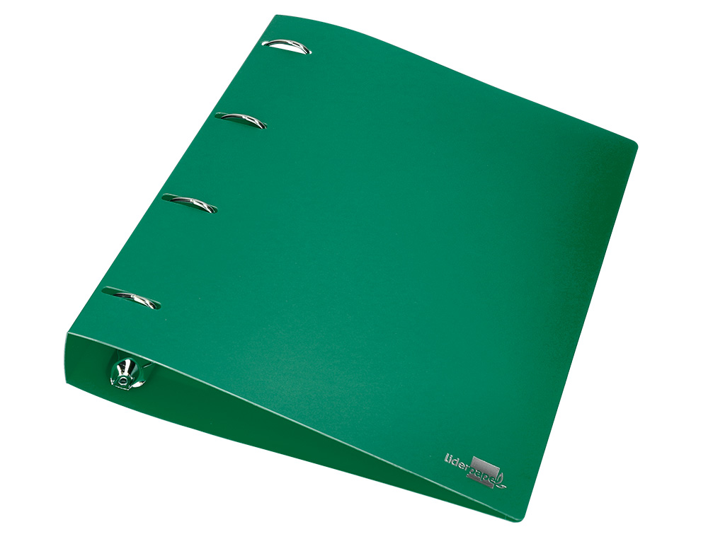 CLASSEUR LIDERPAPEL 4 ANNEAUX 40MM A4 POLYPROPYLENE DOS     55MM PORTE-CARTES DE VISITE   COLORIS VERT TRANSLUCIDE