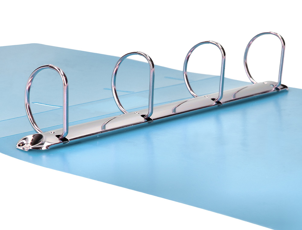 CLASSEUR LIDERPAPEL 4 ANNEAUX 40MM A4 POLYPROPYLENE DOS     55MM PORTE-CARTES DE VISITE   COLORIS BLEU CIEL