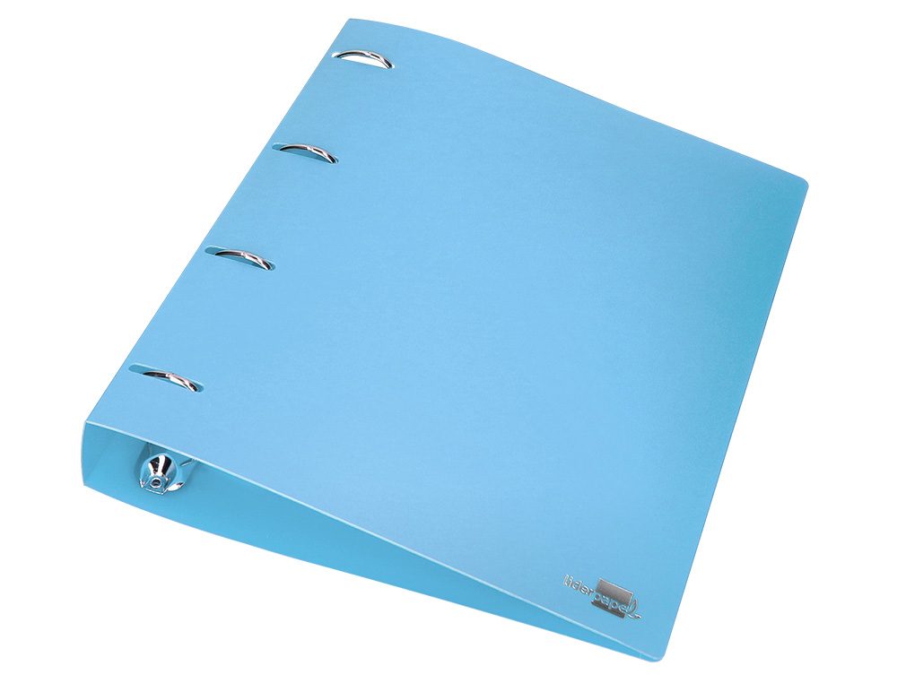 CLASSEUR LIDERPAPEL 4 ANNEAUX 40MM A4 POLYPROPYLENE DOS     55MM PORTE-CARTES DE VISITE   COLORIS BLEU CIEL