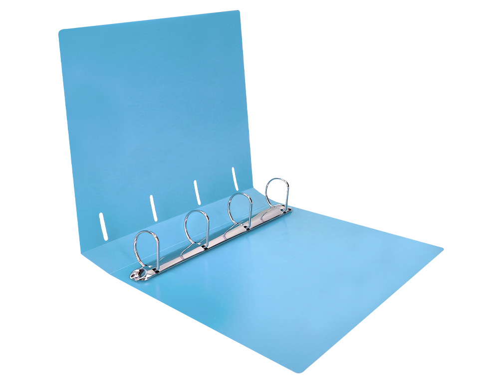 CLASSEUR LIDERPAPEL 4 ANNEAUX 40MM A4 POLYPROPYLENE DOS     55MM PORTE-CARTES DE VISITE   COLORIS BLEU CIEL