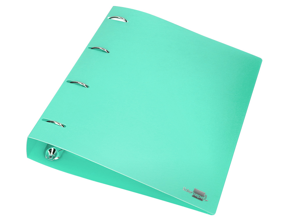 CLASSEUR LIDERPAPEL 4 ANNEAUX 40MM A4 POLYPROPYLENE DOS     55MM PORTE-CARTES DE VISITE   COLORIS VERT POMME