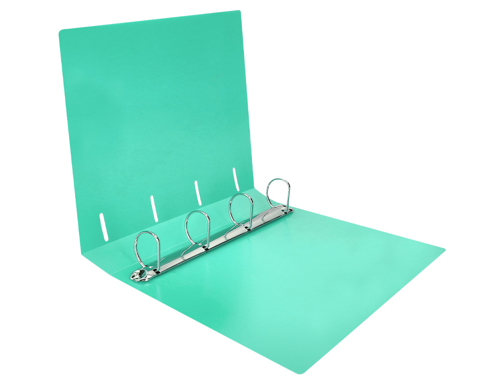CLASSEUR LIDERPAPEL 4 ANNEAUX 40MM A4 POLYPROPYLENE DOS     55MM PORTE-CARTES DE VISITE   COLORIS VERT POMME