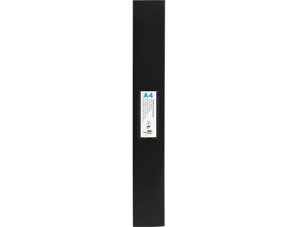 CLASSEUR KANGOUROU LIDERPAPEL 2 ANNEAUX EN D 40MM POLYPROPYLENE 283X320MM DOCUMENT A4 COLORIS NOIR