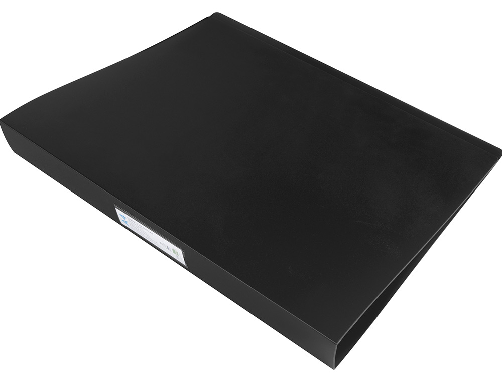 CLASSEUR KANGOUROU LIDERPAPEL 2 ANNEAUX EN D 40MM POLYPROPYLENE 283X320MM DOCUMENT A4 COLORIS NOIR