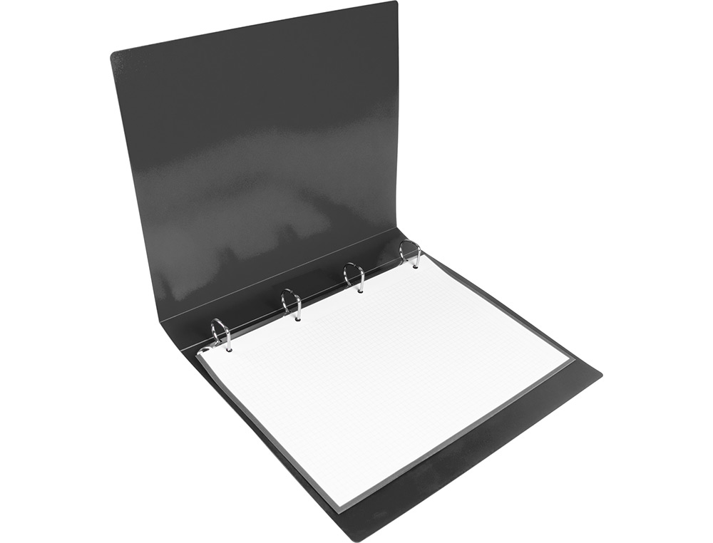 CLASSEUR KANGOUROU LIDERPAPEL 2 ANNEAUX EN D 40MM POLYPROPYLENE 283X320MM DOCUMENT A4 COLORIS NOIR