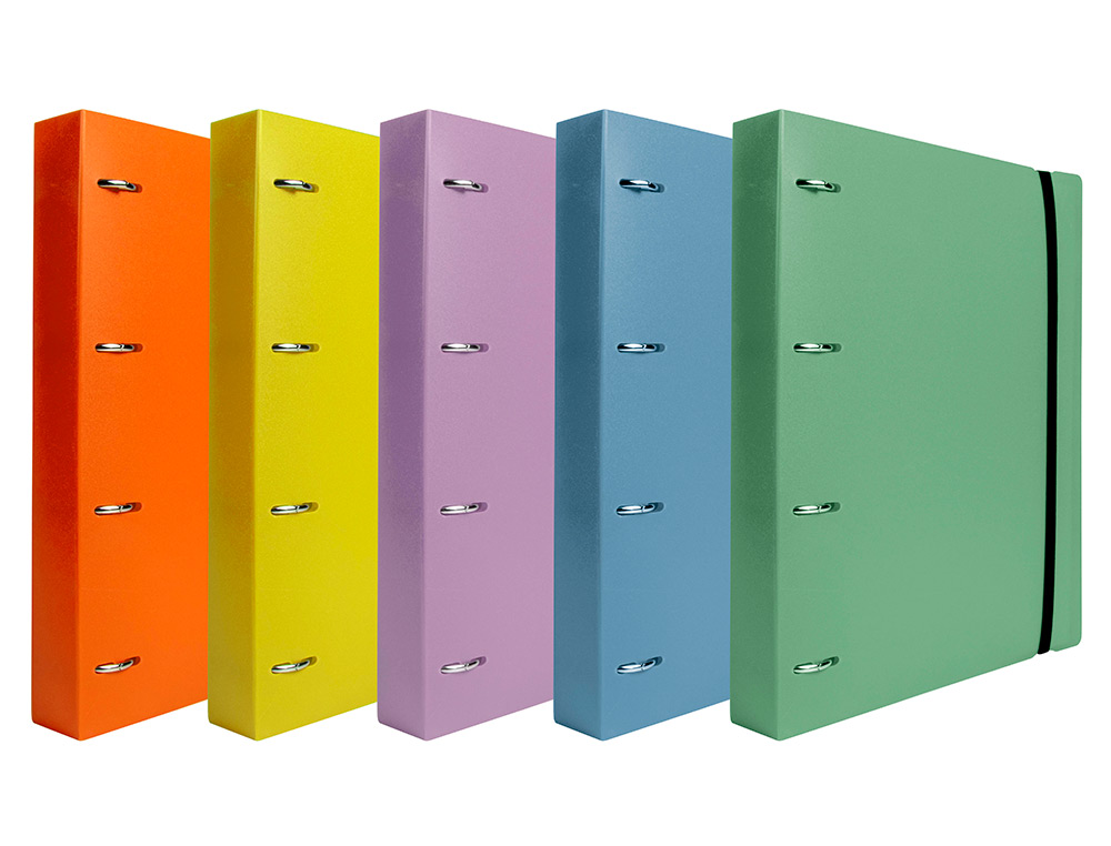 CLASSEUR LIDERPAPEL 4 ANNEAUX EN D 25MM A4 POLYPROPYLENE    FEUILLETS MOBILES 100F 5X5MM  COLORIS BLEU CIEL