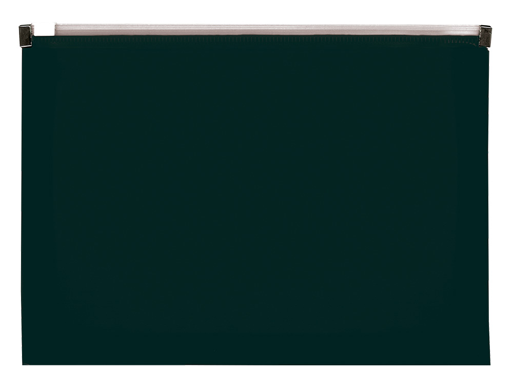 POCHETTE ENVELOPPE LIDERPAPEL POLYPROPYLENE 180 MICRONS A4 210X297MM FERMETURE ECLAIR NOIR OPAQUE