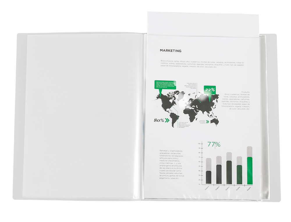 PROTEGE-DOCUMENTS LIDERPAPEL PERSONNALISABLE KANGOUROU     POLYPROPYLENE 60 POCHETTES    FIXES A4 COLORIS TRANSPARENT