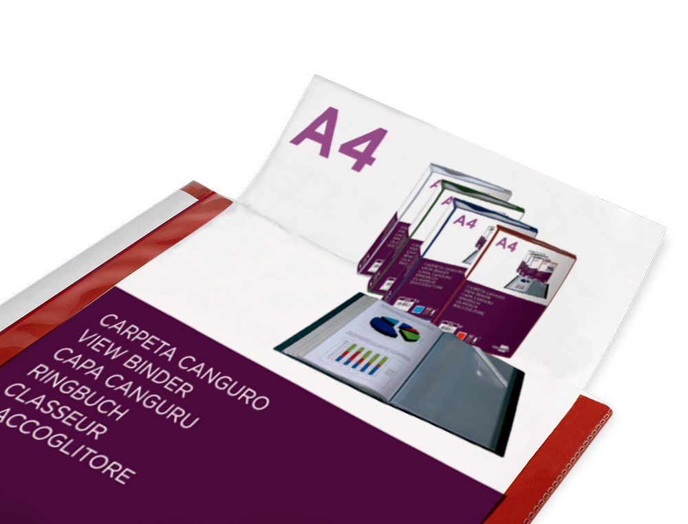 PROTEGE-DOCUMENTS LIDERPAPEL PERSONNALISABLE KANGOUROU POLYPROPYLENE 60 POCHETTES FIXES A4 COLORIS ROUGE