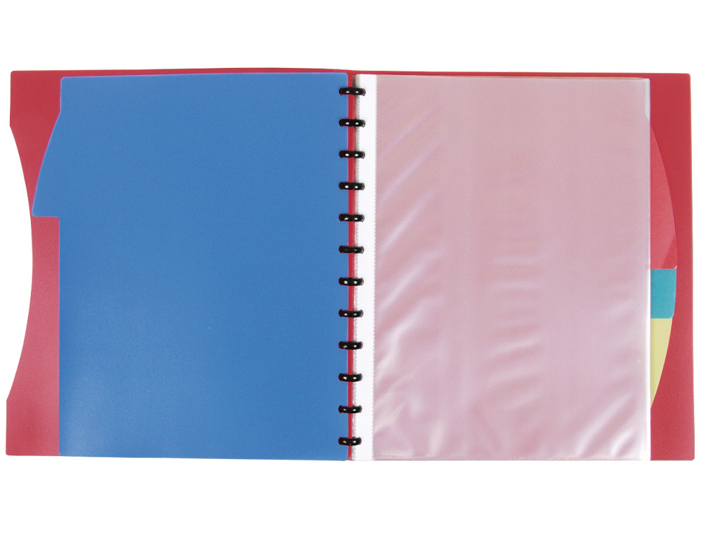 PROTEGE-DOCUMENTS LIDERPAPEL PERSONNALISABLE KANGOUROU 40  POCHETTES AMOVIBLES 5         INTERCALAIRES A4 ROUGE
