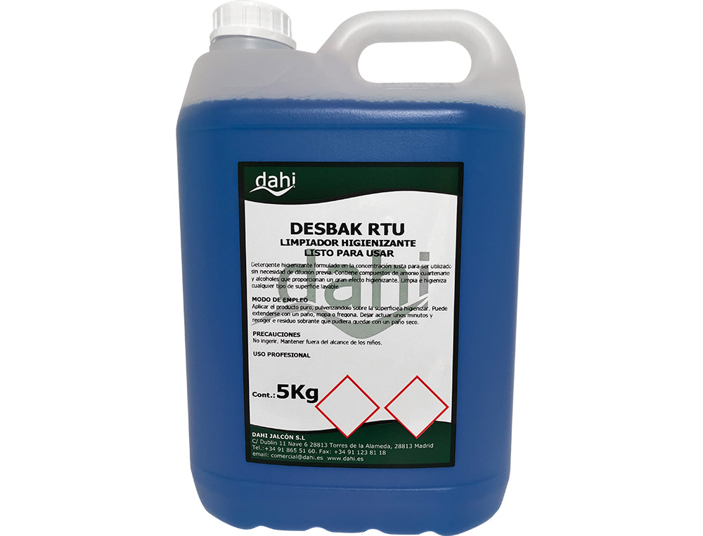 NETTOYANT BACTERICIDE DESBAKAZUL SANS RINÃAGE CARAFE DE 5 LITRES