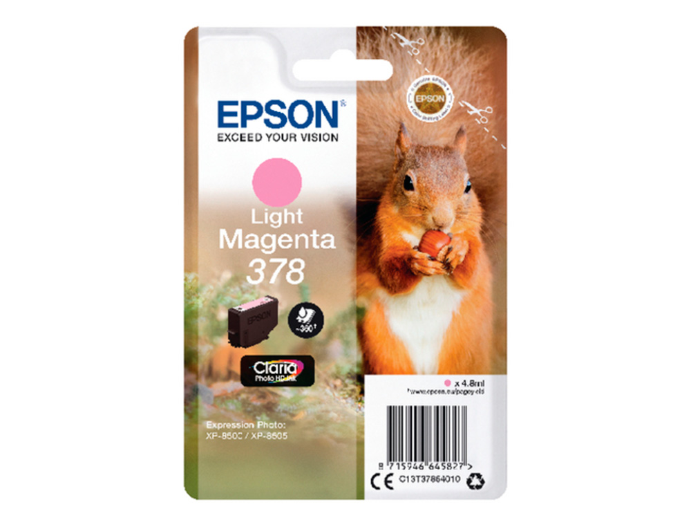 CARTOUCHE ENCRE EPSON 378 XP-8605 / 8606 / XP-15000 / XP-8500 / 8505 COULEUR MAGENTA CLAIR 360 PAGES