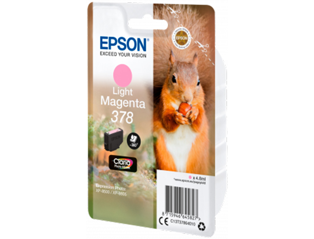 CARTOUCHE ENCRE EPSON 378 XP-8605 / 8606 / XP-15000 / XP-8500 / 8505 COULEUR MAGENTA CLAIR 360 PAGES