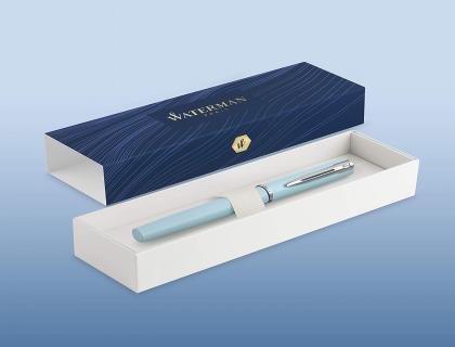 STYLO-PLUME WATERMAN ALLURE PASTEL PLUME FINE COFFRET     CADEAU BLEU PASTEL