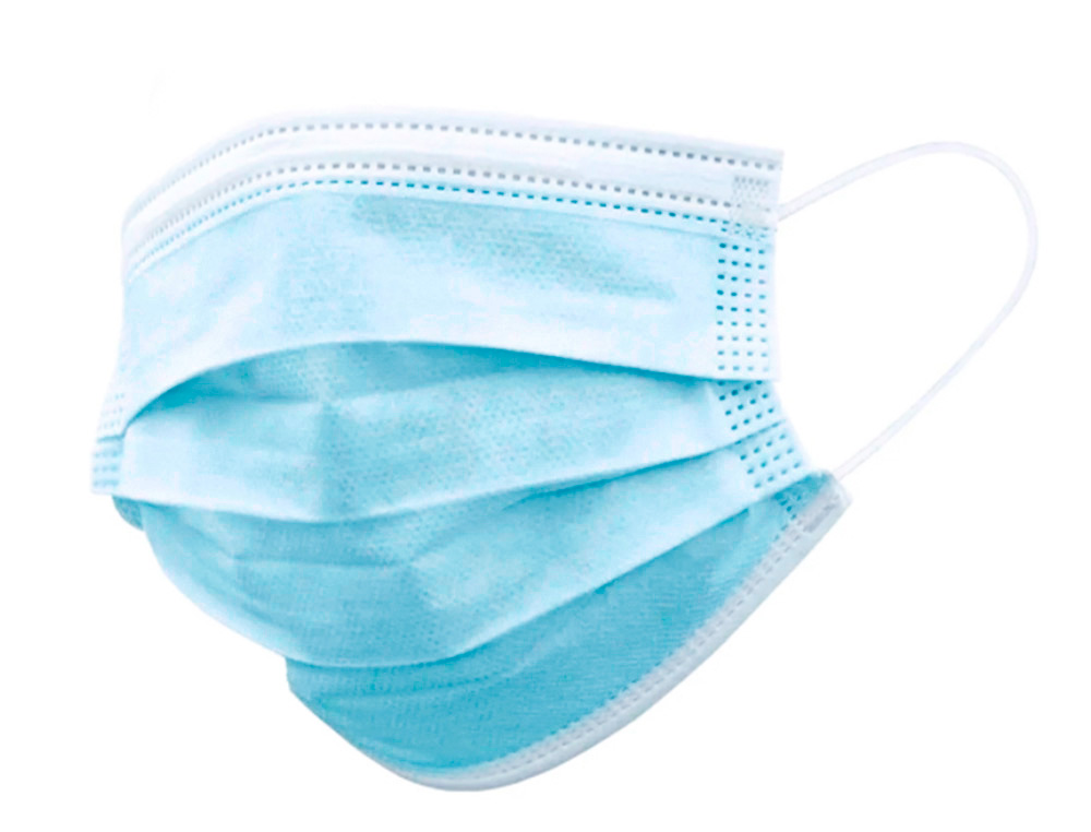 MASQUE JETABLE NORME CE 14683:2019+AC:2019 CLASS1 CHIRURGICAL  USAGE UNIQUE COULEUR BLEU