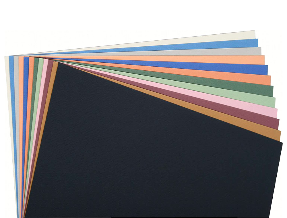 PAPIER DESSIN CLAIREFONTAINE A GRAIN 160G 1 SURFACE        GRAINEE 1 LISSE 50X65CM       PAQUET 24F COLORIS PASTEL 24