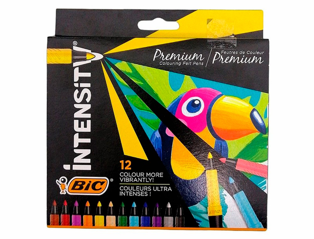 12 FEUTRES BIC CORPS NOIR GRIP CAOUTCHOUC CAPUCHON VENTILE COULEUR DE L'ENCRE