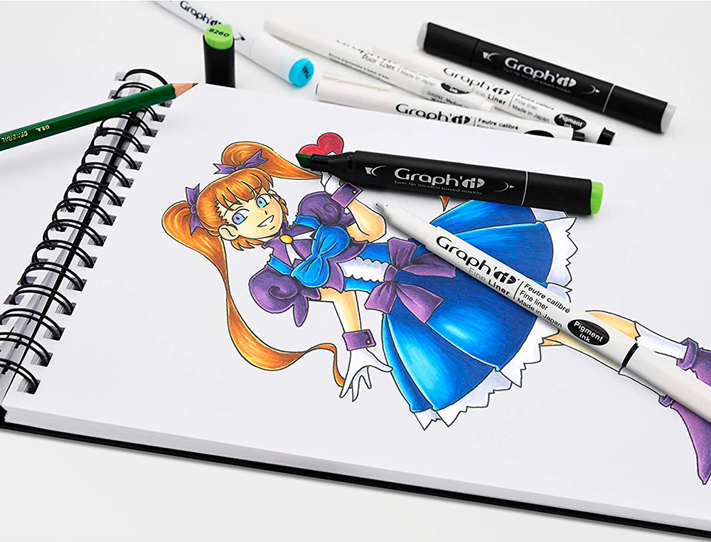 TRACE-MANGA GO MANGA 2 POCHOIRS SILHOUETTE A TRACER  TENUE VESTIMENTAIRE ET        ACCESSOIRES MODELE FILLE