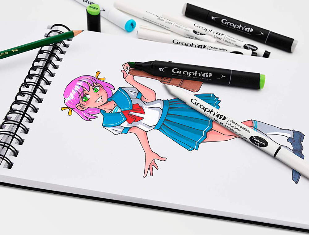 TRACE-MANGA GO MANGA 2 POCHOIRS SILHOUETTE A TRACER  TENUE VESTIMENTAIRE ET        ACCESSOIRES MODELE FILLE