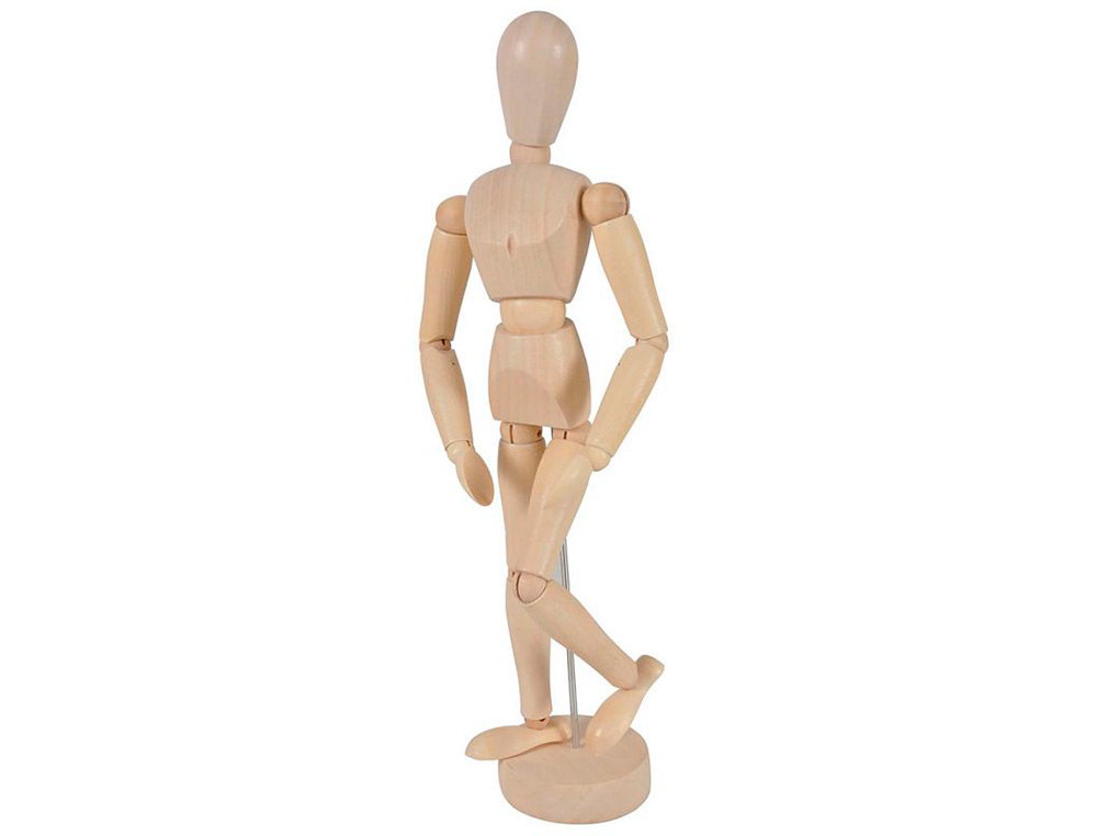 MAIN ARTICULEE BOIS VERNIS SEURAT IDEAL POUR ESQUISSE    DOIGTS FLEXIBLES HAUTEUR 30CM